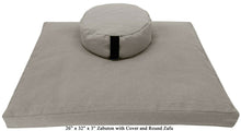 Load image into Gallery viewer, Zafu &amp; Zabuton Meditation Set, Organic Buckwheat fill, Cotton Hemp, Made in USA
