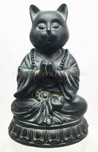 Load image into Gallery viewer, Ancient Meditating Cat on Lotus Levitating Buddha Figurine Zen Statue 6&quot;H Gift
