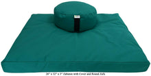 Load image into Gallery viewer, Zafu &amp; Zabuton Meditation Set, Organic Buckwheat fill, Cotton Hemp, Made in USA