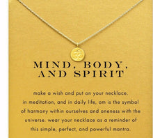 Load image into Gallery viewer, Om symbol Gold Meditation Mind Body and Spirit Necklace Peace Yoga Buddha