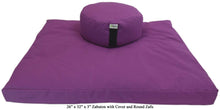 Load image into Gallery viewer, Zafu &amp; Zabuton Meditation Set, Organic Buckwheat fill, Cotton Hemp, Made in USA