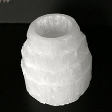 Load image into Gallery viewer, CHARGED Selenite Crystal Tower Candle Holder Protection Meditation Healing Aura