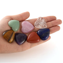 Load image into Gallery viewer, 9pcs Set Heart Amethyst Crystal Pendulum Chakra Worry Stone Meditation Healing