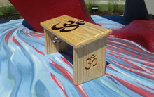 Load image into Gallery viewer, Hand Crafted Natural Finish Meditation Bench with Hand Painted OM and OM Legs