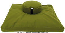 Load image into Gallery viewer, Zafu &amp; Zabuton Meditation Set, Organic Buckwheat fill, Cotton Hemp, Made in USA