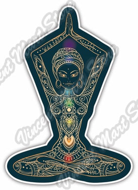 Yoga Chakras Meditation Mind Gift Idea Car Bumper Vinyl Sticker Decal 3.6