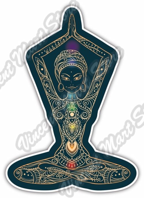 Yoga Chakras Meditation Mind Gift Idea Car Bumper Vinyl Sticker Decal 3.6
