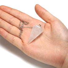 Load image into Gallery viewer, 9pcs Set Heart Amethyst Crystal Pendulum Chakra Worry Stone Meditation Healing