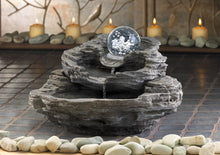 Load image into Gallery viewer, moving ROLLING BALL rock cliff stone waterfall meditation garden water Fountain