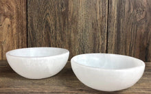 Load image into Gallery viewer, 4” Selenite Bowl Stone Kitchen Dish Spice Herb Ritual Reiki Chakra Meditation.