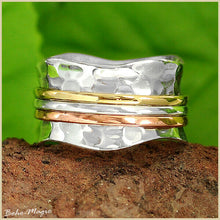 Load image into Gallery viewer, Sterling Silver 925 Spinning Ring Meditation Spin Spinner Tapping Size Boho Co2