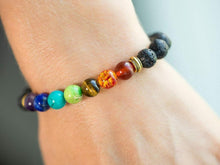 Load image into Gallery viewer, 7 Chakra Healing Bracelet Real Stones Natural Gemstone Yoga Meditation Jewelry