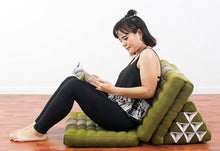 Load image into Gallery viewer, Thai Cushion Yoga Meditation Sleeping Pad Zen Lounge Triangle Folding Mat Green