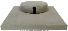 Load image into Gallery viewer, Zafu &amp; Zabuton Meditation Set, Organic Buckwheat fill, Cotton Hemp, Made in USA