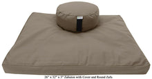 Load image into Gallery viewer, Zafu &amp; Zabuton Meditation Set, Organic Buckwheat fill, Cotton Hemp, Made in USA