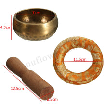 Load image into Gallery viewer, Tibetan Meditation Yoga Singing Bowl Handmade Brass Handmade Cushion + Mahogany
