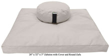 Load image into Gallery viewer, Zafu &amp; Zabuton Meditation Set, Organic Buckwheat fill, Cotton Hemp, Made in USA