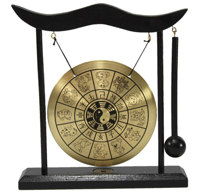 Zen Table Gong 12 Chinese Zodiac Feng Shui Meditation Desk Bell Home Decor Gift