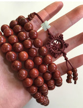 Load image into Gallery viewer, 10mm-Sandalwood-Buddhist-Buddha-Meditation-108-Prayer-Mala-Necklace-Bracelet