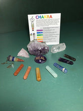 Load image into Gallery viewer, 12 Pcs Healing Crystal Set, Chakra Pendulum,Terminated Pencil Set,Meditation Kit