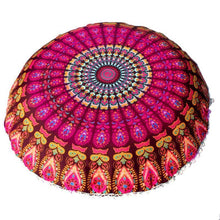 Load image into Gallery viewer, Mandala Large Round Floor Pillow Boho Meditation Throw Pillow Cushion Cover