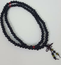 Load image into Gallery viewer, Sandalwood 108 Prayer Bead Mala Bracelet Necklace Buddhist Meditation 6mm Black