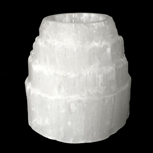 CHARGED Selenite Crystal Tower Candle Holder Protection Meditation Healing Aura