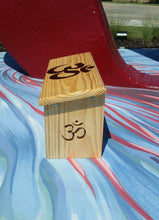 Load image into Gallery viewer, Hand Crafted Natural Finish Meditation Bench with Hand Painted OM and OM Legs