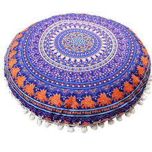 Load image into Gallery viewer, Mandala Large Round Floor Pillow Boho Meditation Throw Pillow Cushion Cover