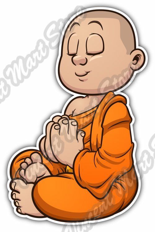 Gautama Buddha Kid Yoga Meditation Gift Car Bumper Vinyl Sticker Decal 3.6