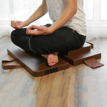 Load image into Gallery viewer, PORTABLE FOLDING MEDITATION STOOL WOOD ZEN GARDEN BENCH YOGA CHAIR KNEELING PAD
