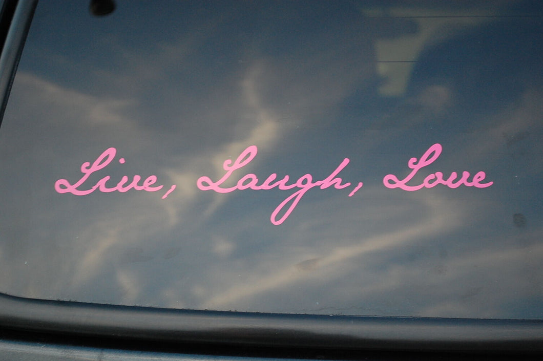 Live Laugh Love Vinyl Pink Sticker Decal Peace Car Yoga Meditation Health V33