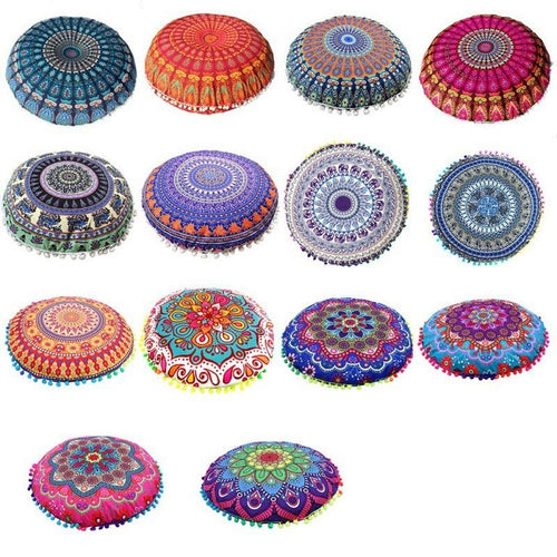 Mandala Large Round Floor Pillow Boho Meditation Throw Pillow Cushion Cover