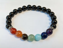 Load image into Gallery viewer, 7 Chakra Healing Bracelet Handmade Volcanic Lava Stone Mala Meditation Beads