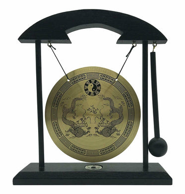 Zen Table Gong TaiChi Dragon Feng Shui Meditation Desk Bell Home Decor Gift USA