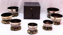 Load image into Gallery viewer, Om Mani Padme Hum Tibetan Singing Bowl Set of 7-Chakra Healing Meditation Bowls