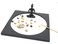 Load image into Gallery viewer, Zen Garden Kit Tabletop Decor Meditation Sand Rocks Candleholder Rake Feng Shui