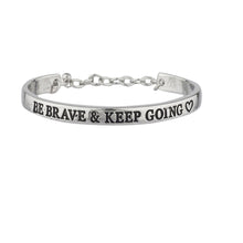 Load image into Gallery viewer, Lux Accessories Silvertone Be Brave Keep Going Inspirational Verbiage Bracelet