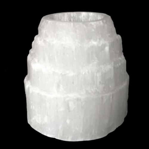CHARGED Selenite Crystal Tower Candle Holder Protection Meditation Healing