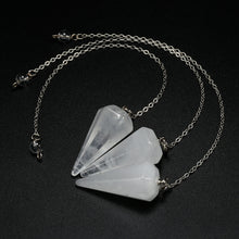 Load image into Gallery viewer, 9pcs Set Heart Amethyst Crystal Pendulum Chakra Worry Stone Meditation Healing