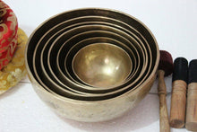 Load image into Gallery viewer, Chakra Healing Tibetan Singing Bowl Set of 7 Hand Hammered Himalayan Meditation
