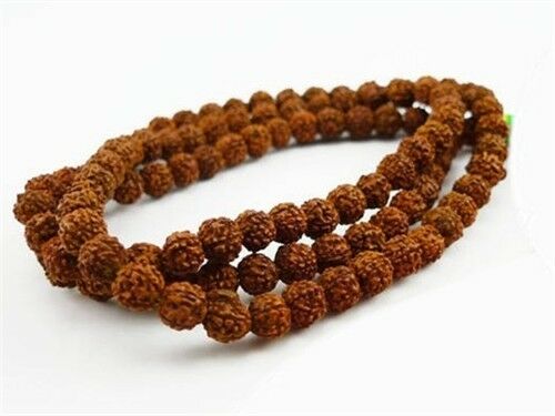 Large Long 108 8mm Rudraksha Bodhi Seeds Meditate Prayer Beads Mala Necklace 32