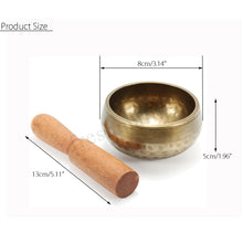 Load image into Gallery viewer, Yoga Chakra Healing Tibetan Singing Bowl Brass Meditation w/ Mallet Buddhist Set