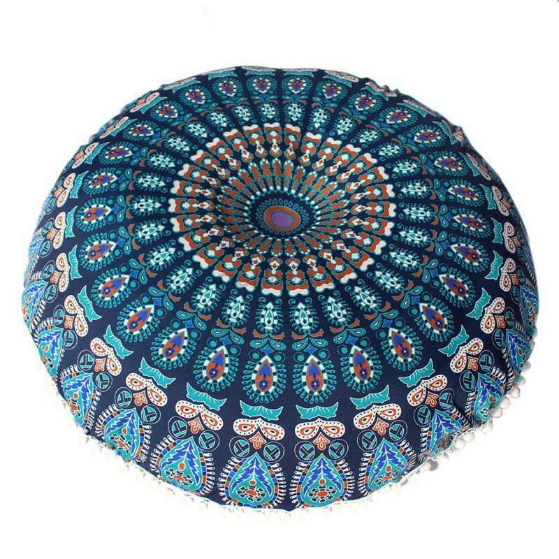 Mandala Large Round Floor Pillow Boho Meditation Throw Pillow Cushion Cover