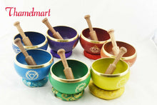 Load image into Gallery viewer, Chakra Healing Tibetan Singing Bowls Set of 7 for Meditation-handmade in Nepal