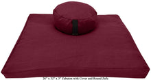 Load image into Gallery viewer, Zafu &amp; Zabuton Meditation Set, Organic Buckwheat fill, Cotton Hemp, Made in USA