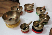 Load image into Gallery viewer, Chakra Healing Tibetan Singing Bowl Set of 7 Hand Hammered Himalayan Meditation
