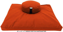 Load image into Gallery viewer, Zafu &amp; Zabuton Meditation Set, Organic Buckwheat fill, Cotton Hemp, Made in USA