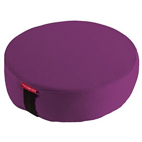 Purple Zafu Meditation Yoga Buckwheat Filled Cotton Bolster Pillow Cushion 2278