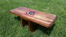 Load image into Gallery viewer, Hand Crafted Chestnut Stain Pi Meditation Bench With Hand Painted OM